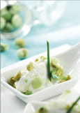 Ch�vre frais pomme / croustillant wasabi