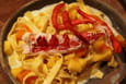 P�tes au homard, curry, mandarines et mangue