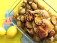 Poulet r�ti aux citrons et au thym