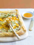 Tarte fine pomme de terre, potiron et feta au miel d acacia