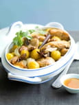 Tajine de poulet, mirabelles, noix de p�can et miel d oranger