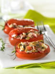 Tomate farcie au ch�vre chaud