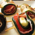 Roul�s de courgettes et poivrons grill�s