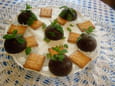 D�mes au chocolat et sorbet au citron