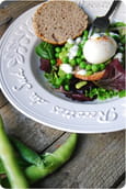 Scones au roquefort, oeuf mollet et l�gumes