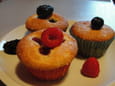 Muffins aux trois fruits rouges