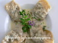 Ravioles de lapin aux champignons, cr�me d amandes