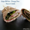 Cr�pes bl� noir - fromage frais bacon & salade