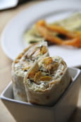Wrap aux l�gumes grill�s et au cottage cheese