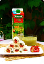 Soupe Froide de Concombre & Menthe Alvalle et ses p tits roulés apéritifs Soupe Froide de Concombre & Menthe Alvalle et ses p tits roulés apéritifs