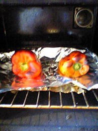 Salade de poivrons grillés : Etape 1