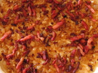 Tarte à l’oignon, fromage blanc et lardons : Etape 3