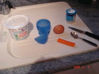 Oeuf à la coque au surimi : Etape 1