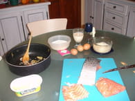 Minis cakes au saumon et poireaux : Etape 1