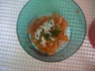 Verrines de crevettes, avocat et saumon fumé : Etape 3