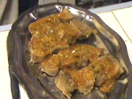 Langue de porc sauce piquante