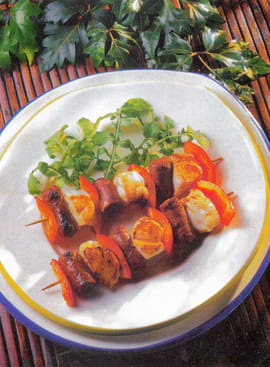 Brochettes de lotte � l espagnol