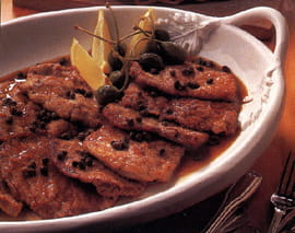 Escalope de veau, sauce au citron et aux c�pres