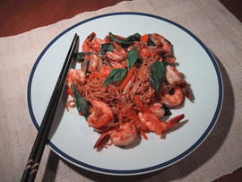 Nouilles saut�es aux crevettes