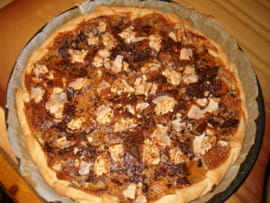 Tarte abrico-choco aux �clats de turr�n