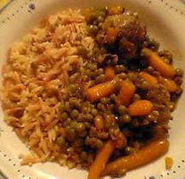 Petits pois et boulettes