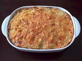 Gratin de spaghettis au jambon et � l artichaut