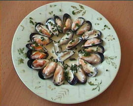 Rosace de moules � la ciboulette