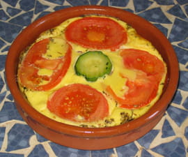 Flan � la tomate et aux courgettes