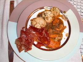 Noix de Saint Jacques aux herbes et jambon de pays
