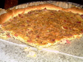 Quiche jambon-basilic