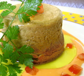 Parfait de foies de volaille, sauce � la tomate