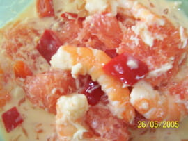 Salade de pamplemousse et crevettes