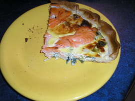 Tarte aux poireaux et saumon fum�