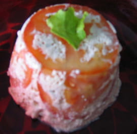 Bavarois au ch�vre frais et � la tomate