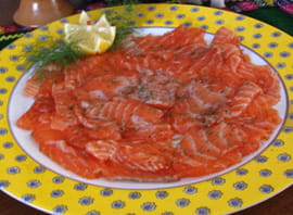 Saumon marin� au sel et au sucre