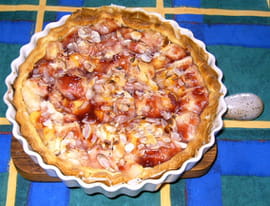 Tarte p�ches-groseilles