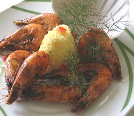 Crevettes flamb�es � ma fa�on