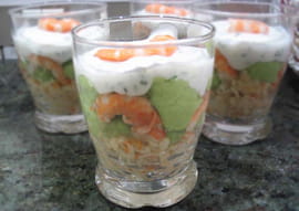 Verres fra�cheur avocat-crevettes