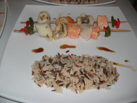 Brochettes de fruits de mer