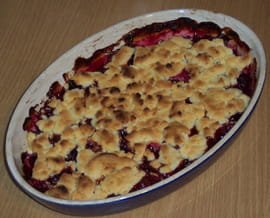Crumble banane et cerise