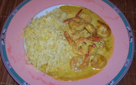 Crevettes curry/coco