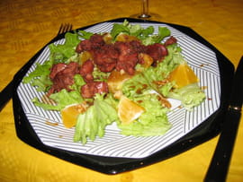Salade aux foies de volaille et oranges