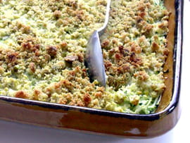 Courgettes au crumble de pistaches