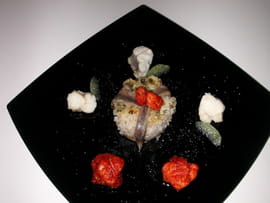 Risotto coco, sa galette de hareng et sa lotte