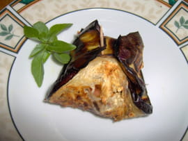 Aubergines  farcies � la feta et aux tomates