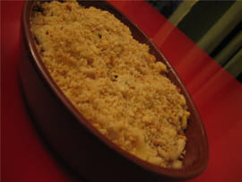 Tomates et mozzarella en crumble