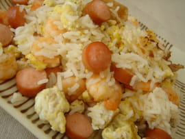 Riz saut� aux crevettes rouges