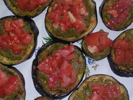 Bruschettas d aubergine au pesto