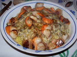 Saint-Jacques, tagliatelles et fondue de poireaux