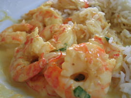 Curry jaune de crevettes express